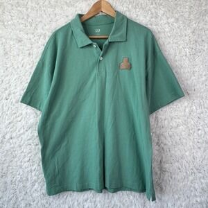 Gap Polo Shirt Mens Large Green Bear Logo Short Sleeve Preppy Gorpcore Normcore
